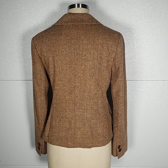 New Ann Taylor Loft Brown Tweed Wool Blazer 6 - Picture 3 of 6